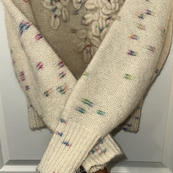 LoveShackFancy Embellished Cream Sweater - Picture 3 of 4